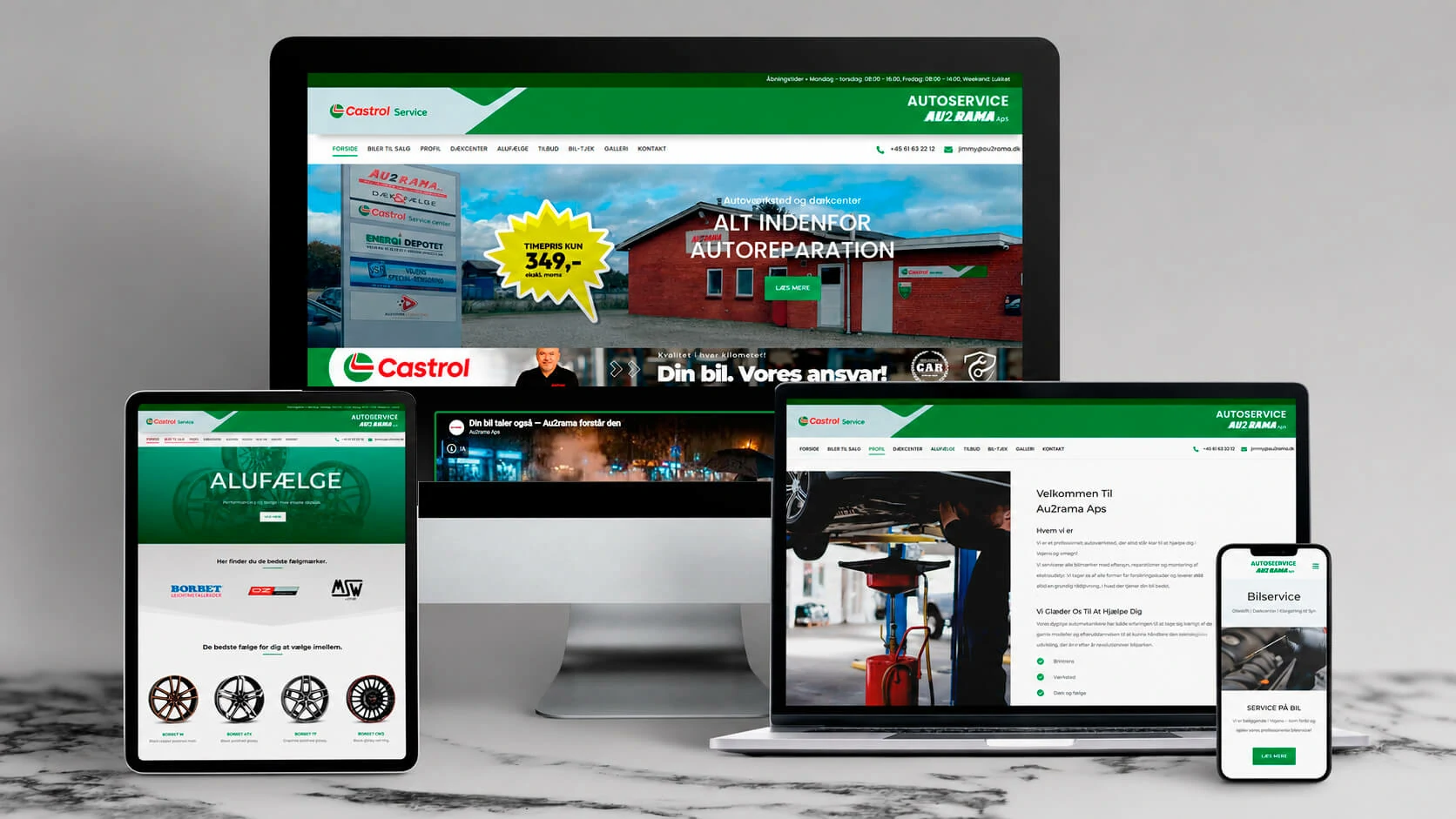 Au2rama responsive automotive workshop website and digital ecosystem