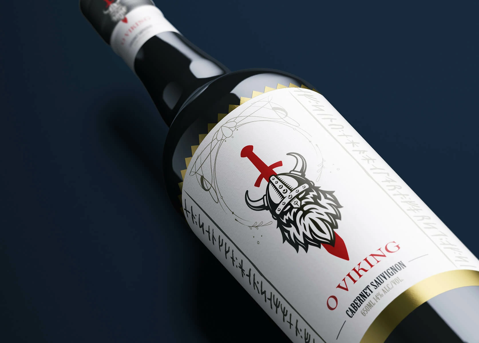 O Viking wine label and packaging concept